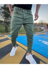 Resim Erkek Paçası Lastikli Boyfriend Kot Jogger Pantolon (491079794) 