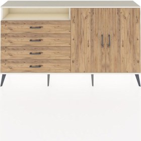 Resim Arges Konsol 3 Raflı 4 Çekmeceli 2 Kapaklı 176x30x99 Aytaşı-çam Atlas Çam/atlas Çam - Aytası 