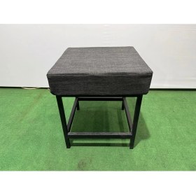 Resim Adım Shops Metal Ayaklı Sırtsız Bank Puf Bench Balkon-Bahçe-Kafe-Çay Seti Pufu 
