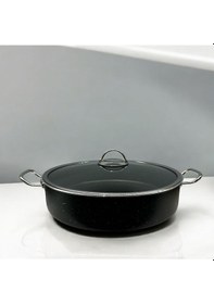 Resim Tuna House Granit Basık Tencere 28 Cm Siyah 