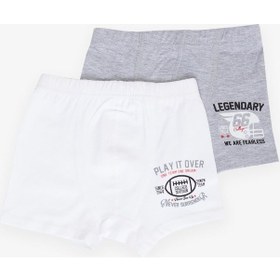 Resim Katamino Breeze Erkek Çocuk Boxer 2 Li Slogan Temalı Yazı Baskılı 1-13 Yaş, Karışık Renk-karışık Renk Çok Renkli 