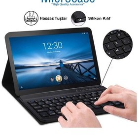 Resim Lenovo Uyumlu Tab M10 Tb-X605Fc Bt Klavye Mouse + Standlı Kılıf - Bkk6 