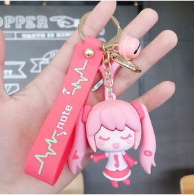 Resim Bade Hediyelik Hatsune Miku Anime Pembe Saçlı Kız Anahtarlık Ve Çanta Aksesuarı 