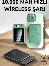 Resim Apple Uyumlu iOS 22.5w Hızlı Şarj Magsafe Powerbank Dijital Göstergeli 10.000 Mah 