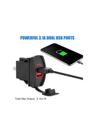 Resim Oto Usb Şarj Söketi Marin Tip 2Li Usb 12-24V - 5V/3.1A Mavi 