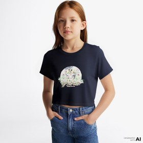 Resim Vans Birdsong Relaxed Crop Ss Çocuk Siyah T-Shirt 