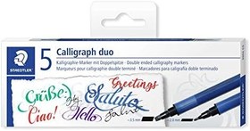 Resim Staedtler 3002 C5 Çift Uçlu Kaligrafi Kalemi 3.5 2.0 Mm 5'li 