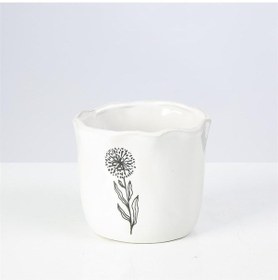 Resim Vitale Çiçek Desenli Beyaz Vazo 13 Cm Ak.jf095004140 