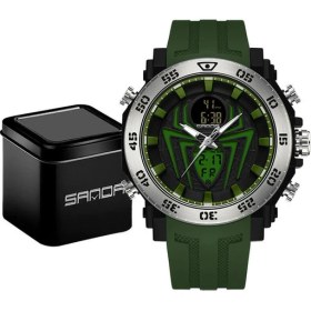 Resim Hanyang Ordu Yeşil 1 Sanda Erkekler Askeri Saatler Moda Spor Izle Analog Elektronik LED Saatı Adam Saat Relogio Masculino Su Geçirmez 50 M (Yurt Dışından) 