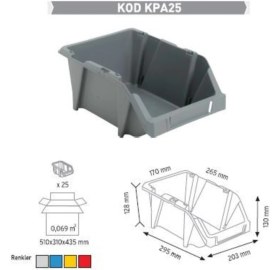 Resim Kırmızı Avadanlık Kutusu KPA25, Dayanıklı ve Şık Saklama Çözümü 