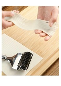 Resim Rotanev Paslanmaz Çelik Erişte Makinasi Makarna Kesici Dilimleyici Kafes Rulo Hamur Kesici Gri 