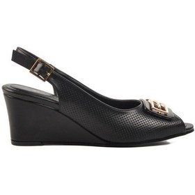 Resim Siyah Dolgu Topuk Kadın Abiye Ayakkabı 312334 Z Siyah 