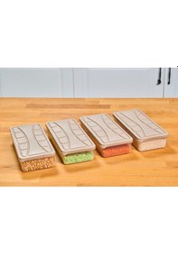 Resim Superpup Saklama Kabı Soft Kapak 4 Adet 2 Lt Bej Dondurucu,erzak Kabı Bej 