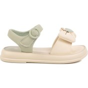 Resim Yeşil Hafif Esnek Taşlı Kız Çocuk Sandalet 25y600-5 F Yeşil 