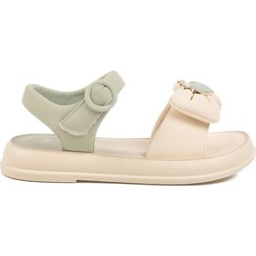 Resim Yeşil Hafif Esnek Taşlı Kız Çocuk Sandalet 25y600-5 F Yeşil 