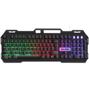 Resim Polham USB Kablolu Rgb LED Aydınlatmalı Gaming Mekanik Klavye, Metal Su Geçirmez Oyuncu Klavyesi 