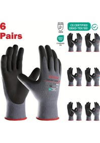 Resim Willowhaven Joısıv 6 Çift Kaymaz Nikrol Kaplama Eldiven L Boy Bahçe Tamir Günlük İşler 