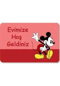 Resim Kopya - Dijital Baskılı Desenli Dekoratif Dış Kapı Önü Ve Iç Mekan Paspası Yıkanabilir Kaymaz Taban Kırmızı 