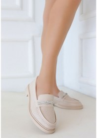 Resim Pabucmarketi Kadın Bej Babet Ayakkabı Çok Renkli 