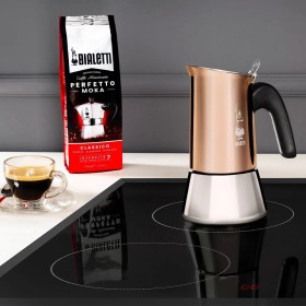Resim - : 6 Cups Ocak Üstü Espresso Pişirici - 235ML - Kahverengi, Gümüş Renk - Paslanmaz Çelik Gövde - Pa 