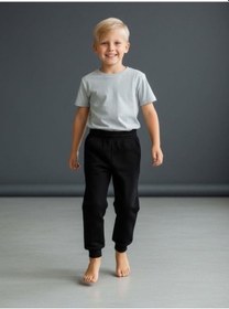Resim Zekids Erkek Çocuk İçi Şardonlu Kalın Eşofman Alt-16658 Siyah 