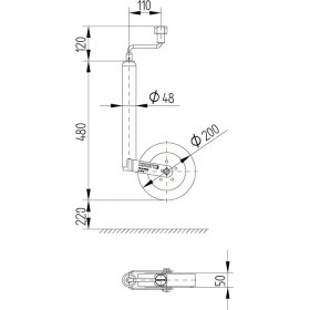 Resim Knott 48MM 150KG Karavan/römork Pilot Tekeri 