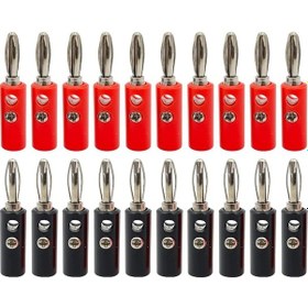 Resim 10 Takım Kırmızı Siyah 4mm Banan Jak Fiş Cx-02 