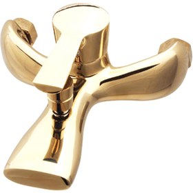 Resim Kupp Smart Gold Banyo Bataryası Pirinç Tek Gövde Aç Kapa Duş Bataryası Altın Gold 