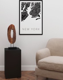 Resim New York Siyah Harita - Art Print - 30x40 cm 
