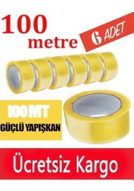 Resim Kopmayan Koli Bandı 6 Adet 100 Mt-Güçlü Henkel Yapıştırıcılı 
