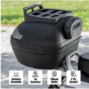 Resim arwic Motorsiklet Arka Çanta Kargo Tipi 46LT Büyük Boy Siyah sırt dayamalı,kızaklı 