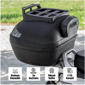 Resim arwic Motorsiklet Arka Çanta Kargo Tipi 46LT Büyük Boy Siyah sırt dayamalı,kızaklı 