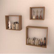Resim RAFKESTİR Mat Meşe Kafkas Kutu Raf Set 3 Lü 