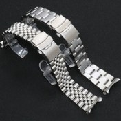 Resim 1 adet Rahat Tarz 316L Paslanmaz Çelik Saat Kayışı, Katı Bağlantı Bilekliği ile Depolama Tokalı, Seiko SKX007 SKX009 ile Uyumlu, Boyutlar 18mm 20mm 22mm 