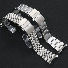 Resim 1 adet Rahat Tarz 316L Paslanmaz Çelik Saat Kayışı, Katı Bağlantı Bilekliği ile Depolama Tokalı, Seiko SKX007 SKX009 ile Uyumlu, Boyutlar 18mm 20mm 22mm 