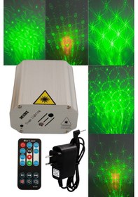 Resim Mini Lazer Sahne Işığı Müziğe Sese Duyarlı Uzaktan Kumandalı Rgb Disko Lazer Projektör Led Işık 
