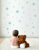 Resim Dom Nakleek Çocuklar İçin Duvar Dekorasyon Çıkartmaları Yıldızlar 40509758 Açık Mavi 