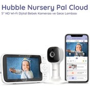 Resim Hubble Nursery Pal Cloud 5" HD Wi -Fi Dijital Bebek Kamerası + Gece Lambası 