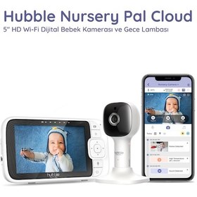 Resim Hubble Nursery Pal Cloud 5" HD Wi -Fi Dijital Bebek Kamerası + Gece Lambası 