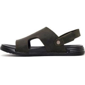Resim Derimod Erkek Haki Nubuk Deri Sandalet 26SFD6259V3 