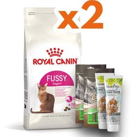 Resim Royal Canin Fussy Exigent Seçici Kedi Maması 10 Kg x 2 Adet + 2 Adet Crocus Cream 4x15 Gr + Garden Mix Paste 