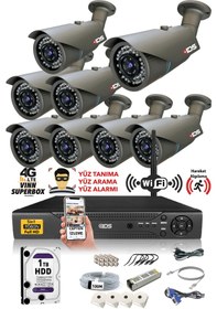 Resim IDS DS-2073HD-SET8-1TB 8 Kameralı 1080P Full HD 5 MP Sony Lensli Kamera Seti - 2073 