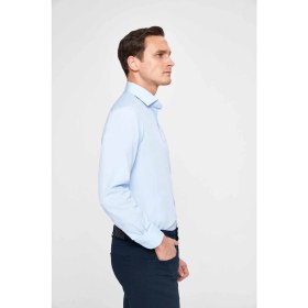 Resim D'S Damat Ds Damat Regular Fit Mavi Düz Gömlek 4HE02TR00289M 