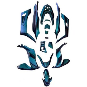 Resim Honda Pcx 2021 - 2024 Uyumlu Komple Kaporta Seti Bukalemun Yeşil Çok Renkli 