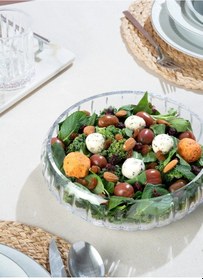 Resim Cam Salata Kasesi - 21 Cm Orta Sunum Kasesi - 2 Li Çok Amaçlı Kase Meyvelik Şeffaf 