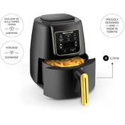 Resim Karaca Akıllı Sensörler 1500W Ev Yemeği, Közleme, Fırın/Izgara Safety Cook Tech XL 4L Airfryer 