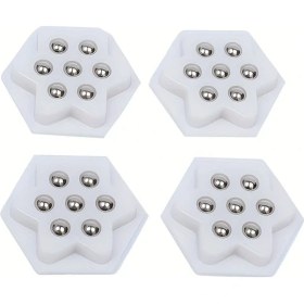 Resim Dashanshop 4 Adet Evrensel Tekerlek - Delme Gerekmez - 7 Bilyalı - Beyaz 