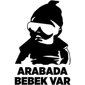 Resim Arabada Bebek Var Oto Arka Cam Sticker Beyaz 40 20 Cm 
