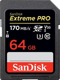 Resim Tenfowee Sandisk Extreme Pro 64gb Sd Kart - U3 V30, 170mb/s Okuma 90mb/s Yazma, 4k Ultra Hd, Dayanıklı, Uhs-1 Desteği 