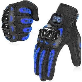 Resim Yingfu Motosiklet Eldiveni - Dokunmatik Ekran Uygun, Off-road, Mavi, Düşme Koruması 